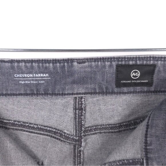 NWT AG ADRIANO GOLDSCHMIED CHEVRON‎ FARRAH High Rise Skinny Ankle Jeans Size 26 - Picture 7 of 14
